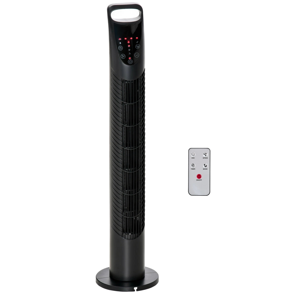 Easycomfort Ventilatore a Colonna con Telecomando fino a 5m, Oscillante 70° con 3 Modalità e 3 Velocità, Timer 7.5h, 40W Nero, Ф18x78.5cm