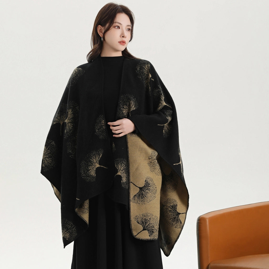 Sciarpa grande, semplice ma sofisticata, in stile etnico delle praterie, mantella, sciarpa in cashmere