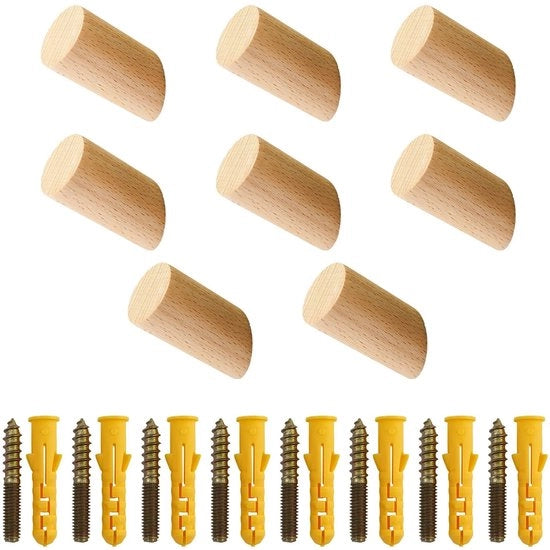 Cancello per abiti in legno 8 pezzi - Hanger per abiti multifunzionale - Hanger per abiti in beugo - Hanger per abiti ergonomico - Hanger per abiti per parete