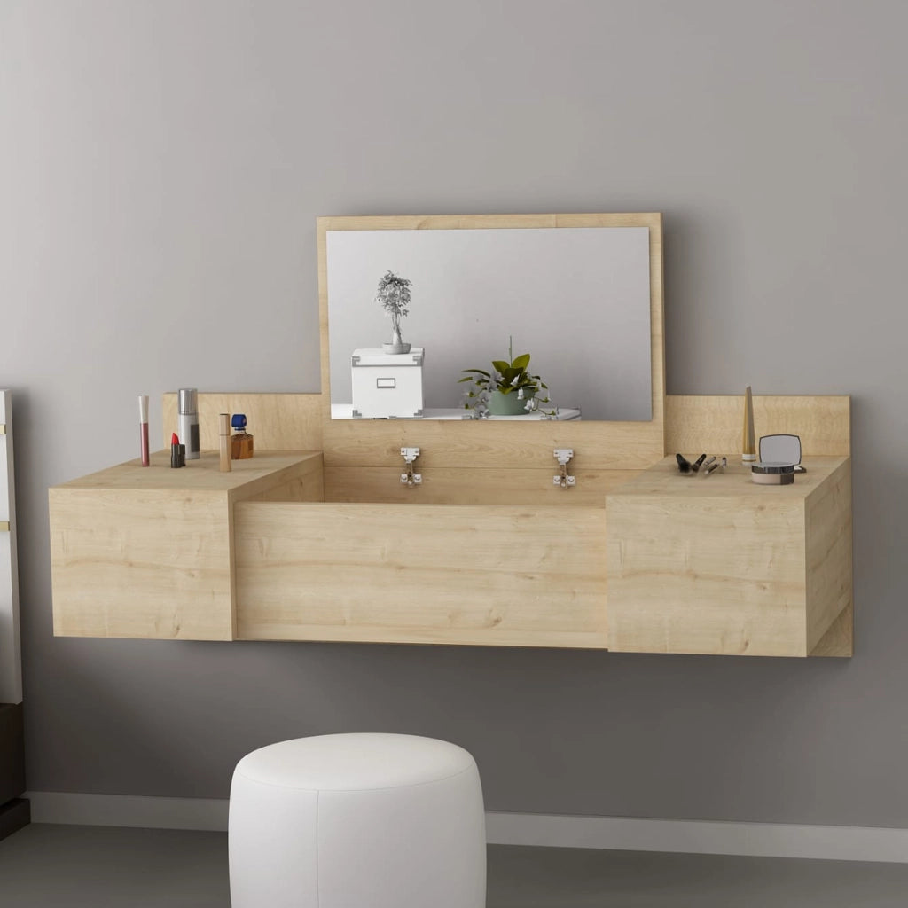 Mobile da Trucco Selci, Toeletta Specchio Incluso, 100x39x33h cm Marrone