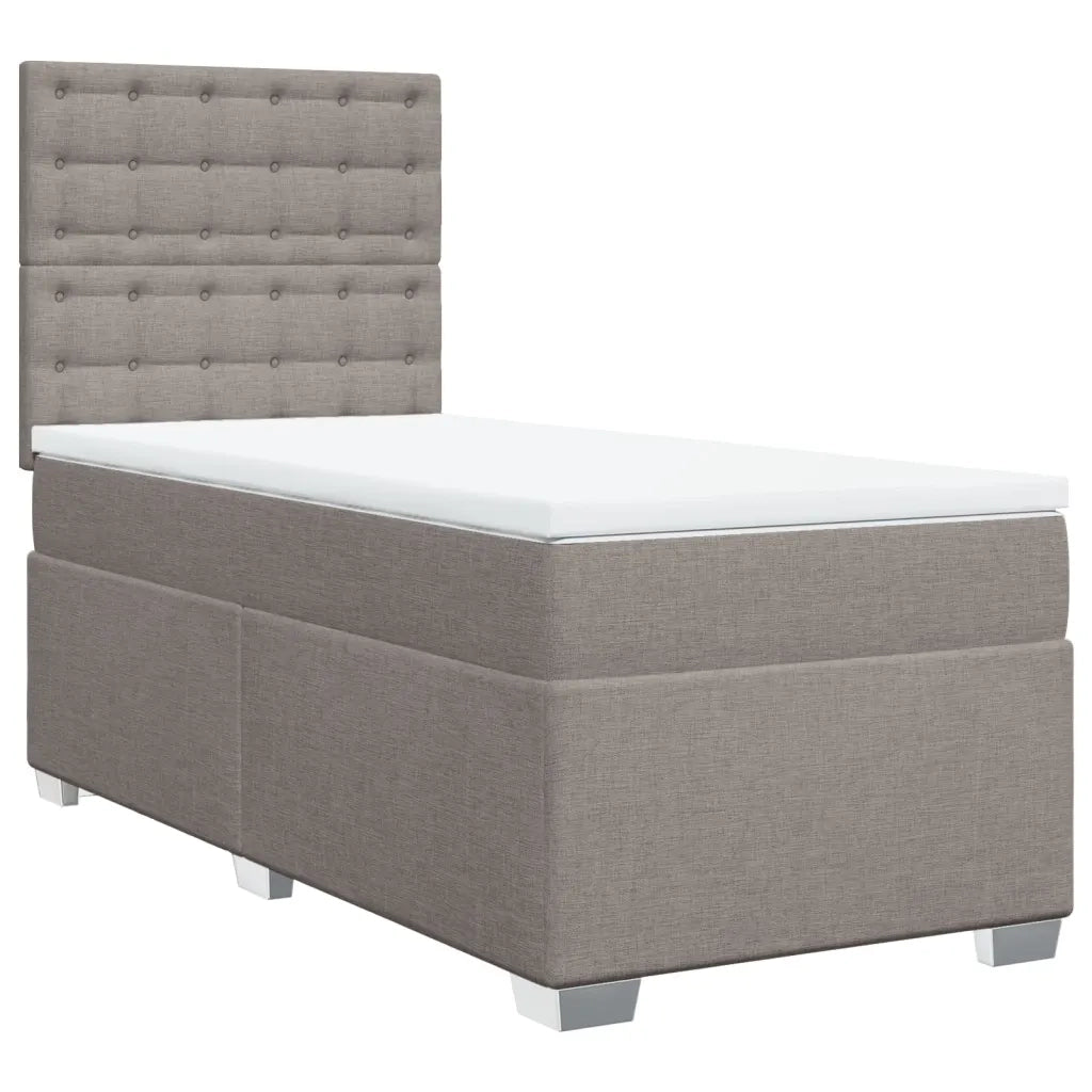 vidaXL Giroletto a Molle con Materasso Tortora 90x190 cm in Tessuto