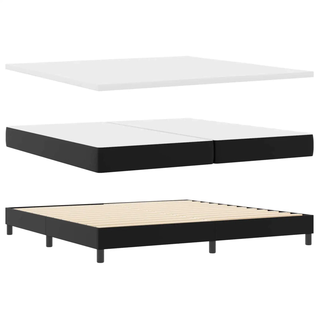 Letto a molle con materasso Nero 200 x 200 cm Pelle sintetica 3339064