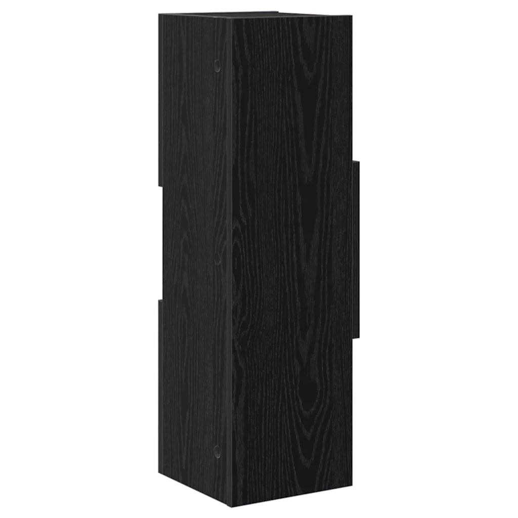 Mobile angolare 25,5x25x80cm Legno ingegnerizzato Rovere Nero 889814