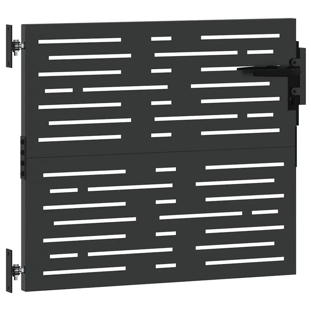 vidaXL Cancello da giardino con blocco Nero 105 x 100 cm