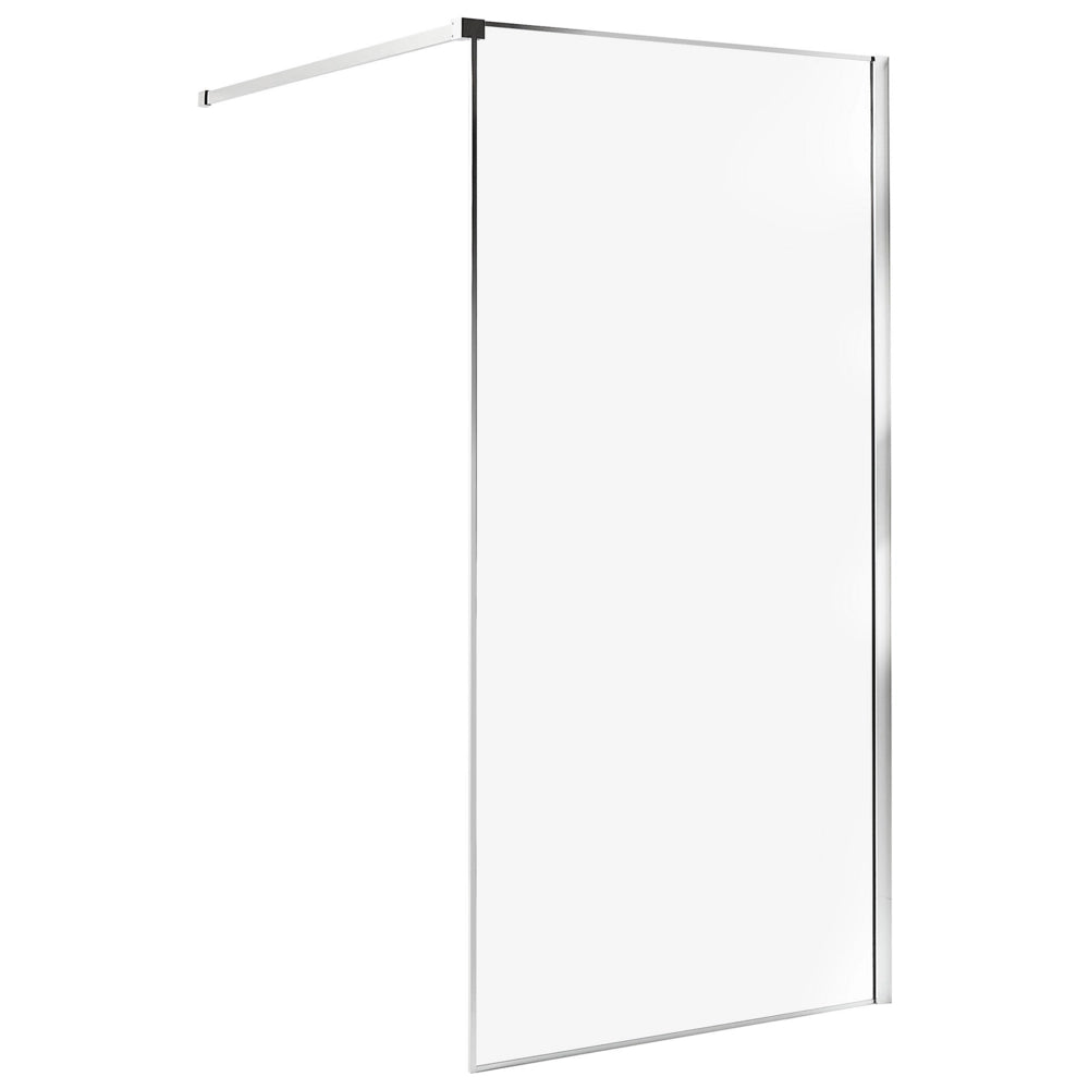 Schermo doccia argento in vetro temperato con cornice in acciaio inox Wet Room Bagno senza porte 100 x 190 cm