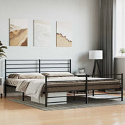Giroletto senza Materasso con Pediera-Struttura Letto in Metallo Nero 180x200 cm 511680