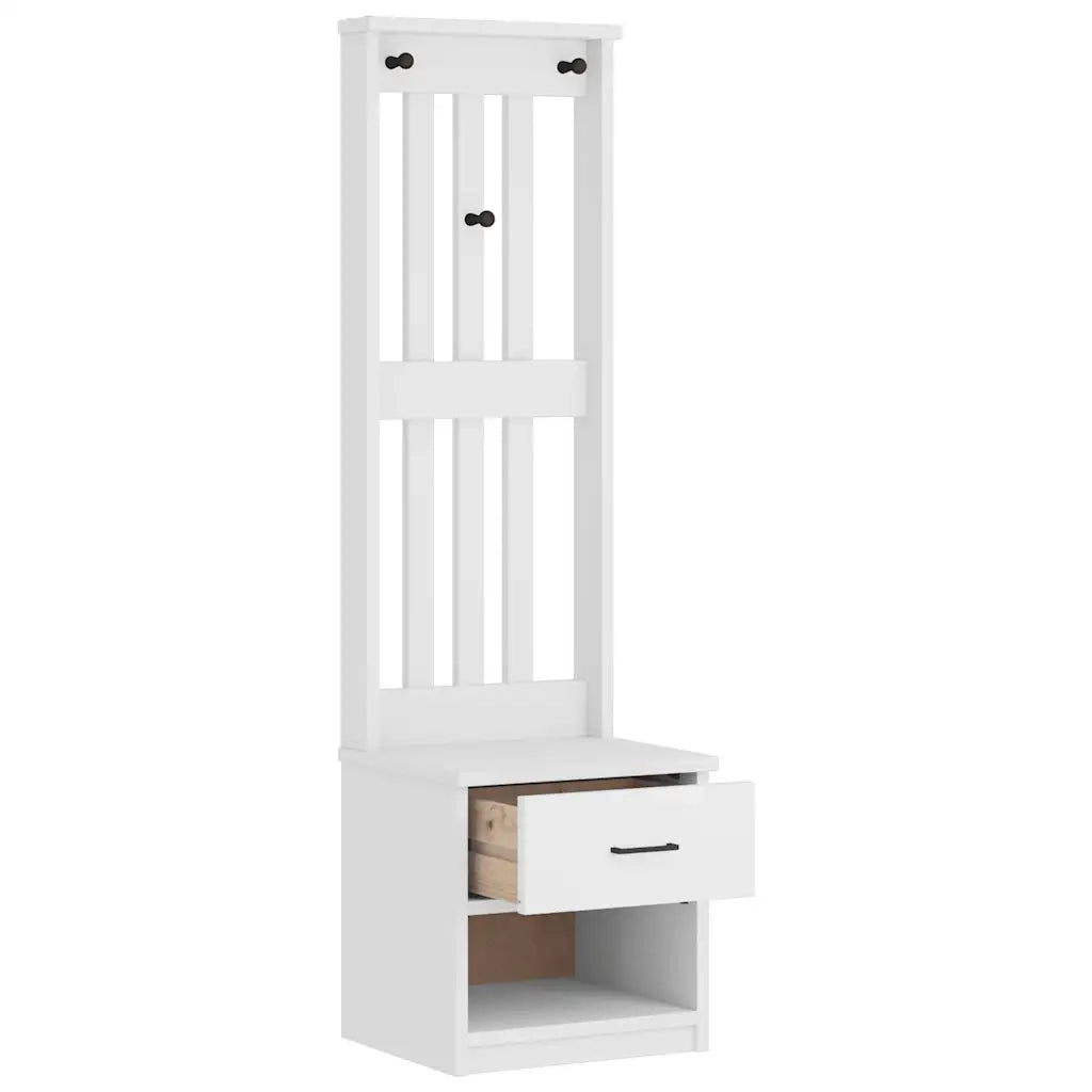 Albero da Ingresso SANDNES Bianco 45x40x159,5 cm Legno di Pino