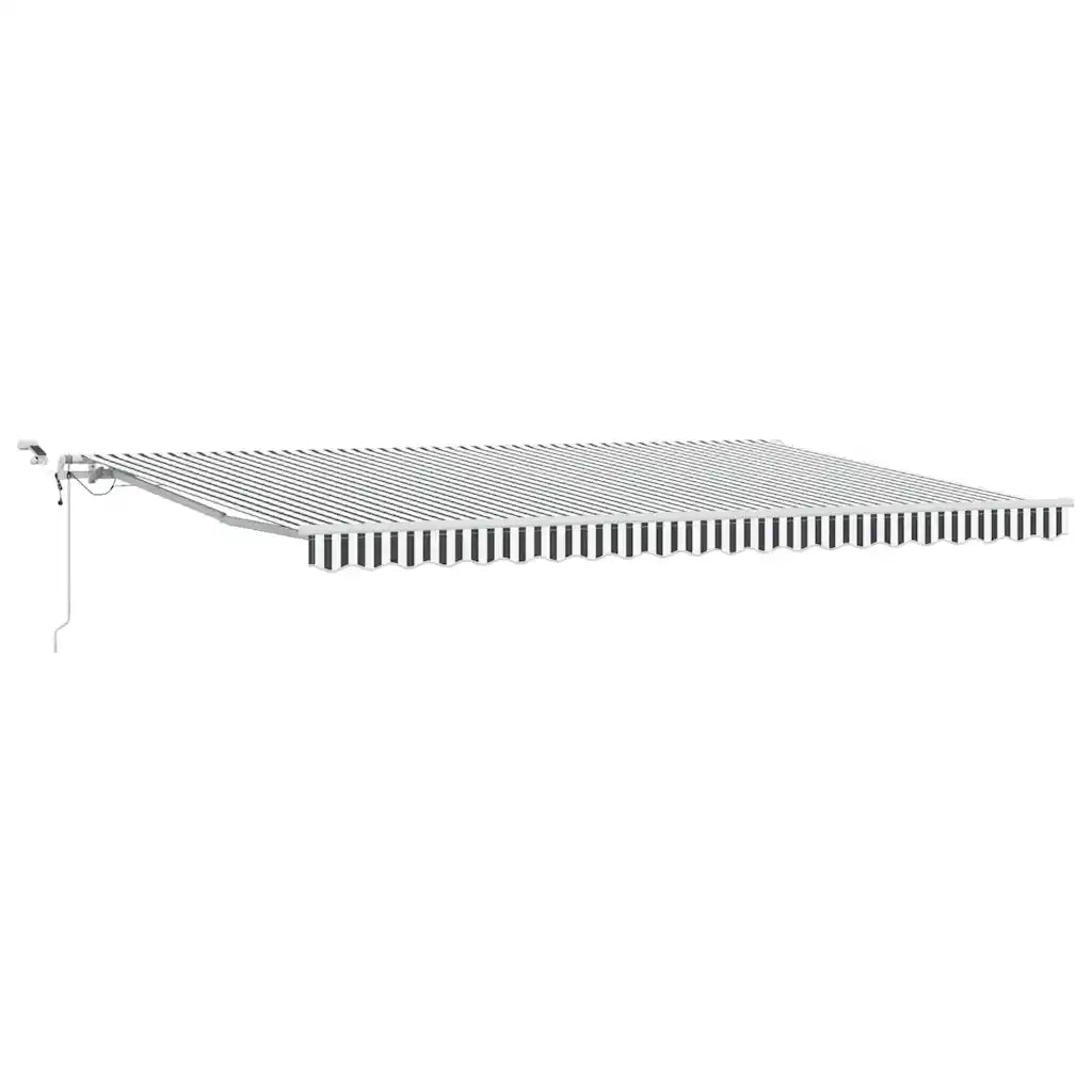 Tenda Retrattile Automatica LED Antracite e Bianco 500x300 cm