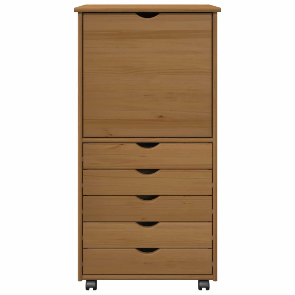 Mobile con Ruote con ruota Marrone miele 53 x 39 x 103 cm 42028368
