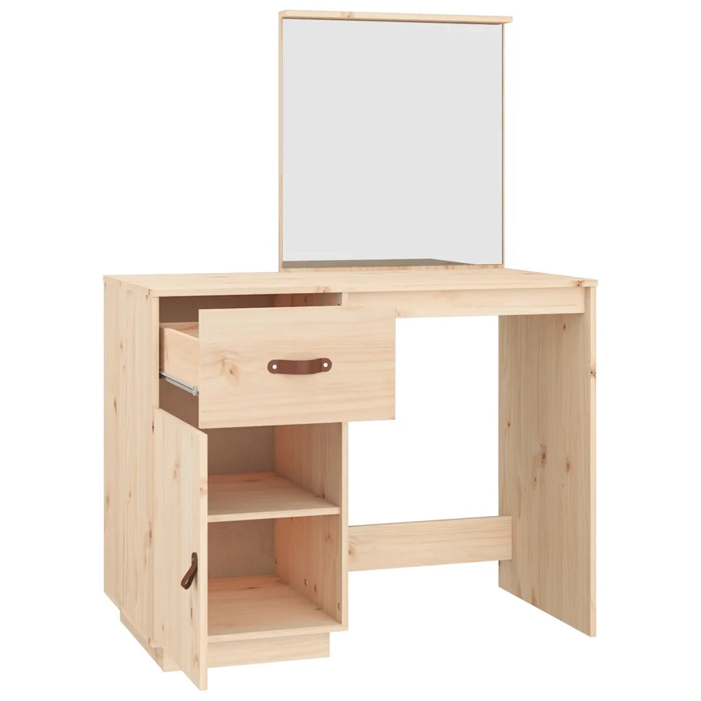 Toeletta | Tavolo da Trucco 95x50x134 cm in Legno Massello di Pino