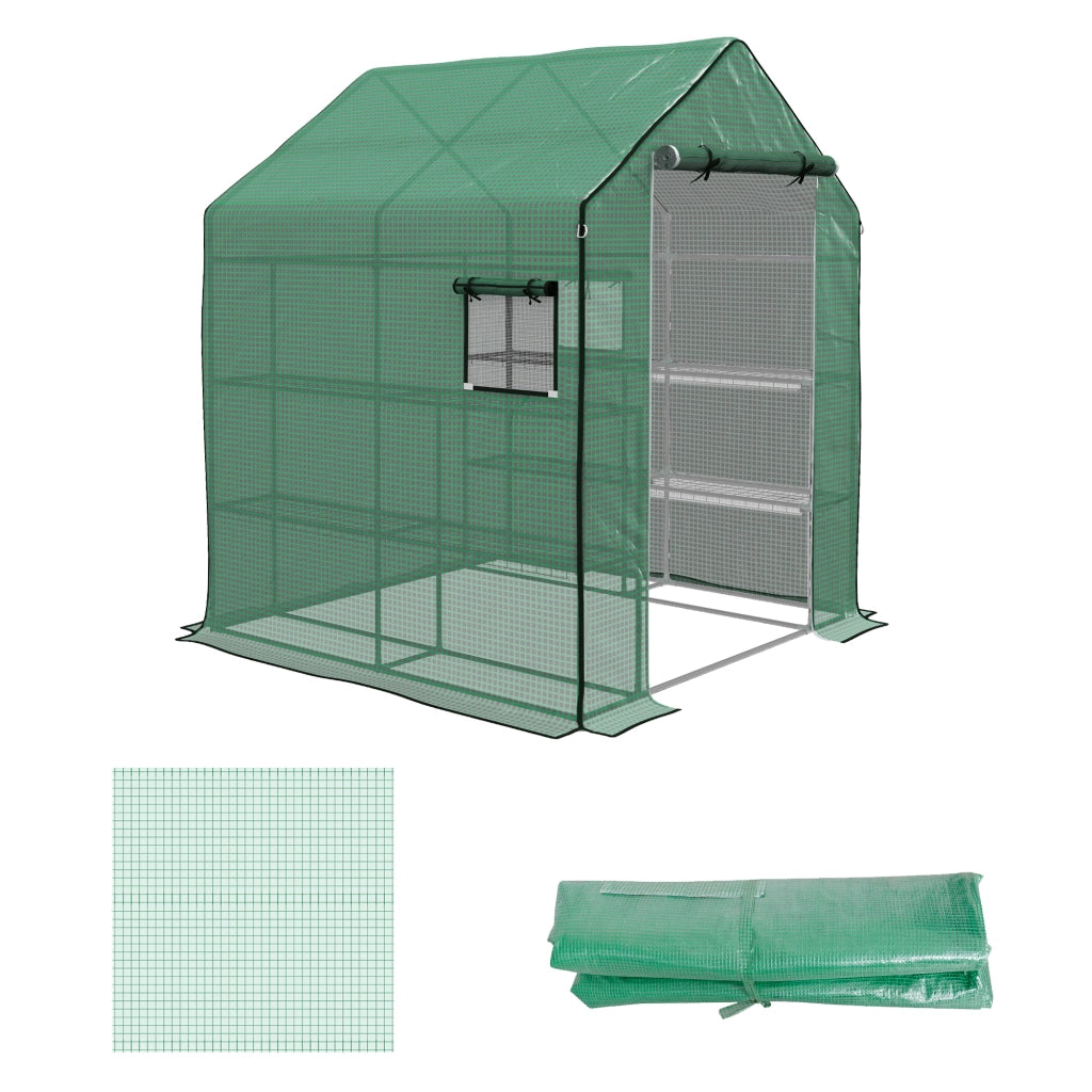 Tenda da giardino ¨C zephmum ¨C 140x143x190 cm verde con finestra e porta