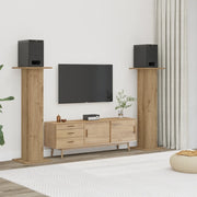 Supporti Altoparlanti 2 pz Rovere 30x30x95 cm in Multistrato 852680