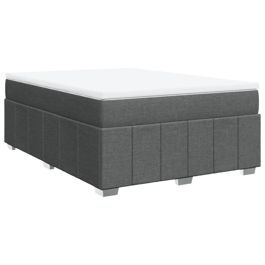 Giroletto a Molle con Materasso Grigio Scuro 140x200cm Tessuto 3285478