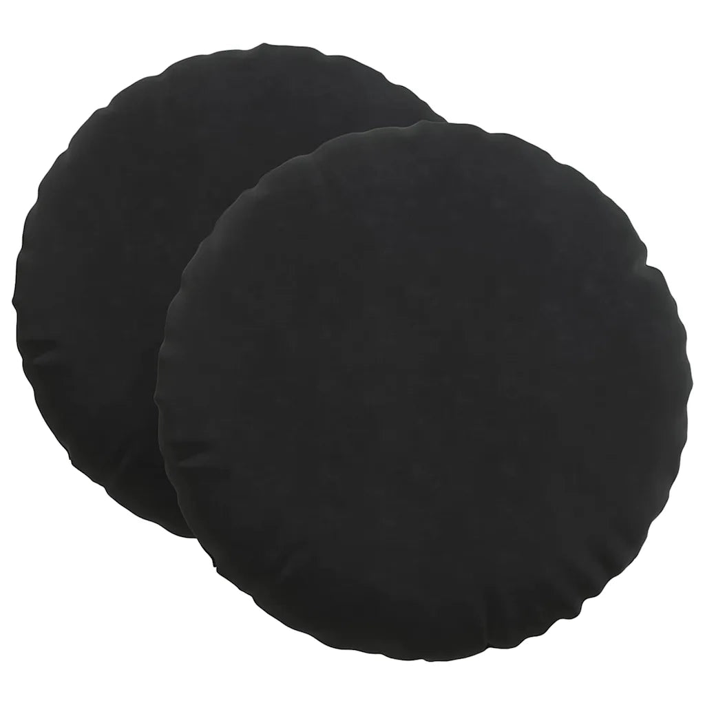 Cuscini per Seduta 2 pcs Nero Ø60 x 21 cm Velluto