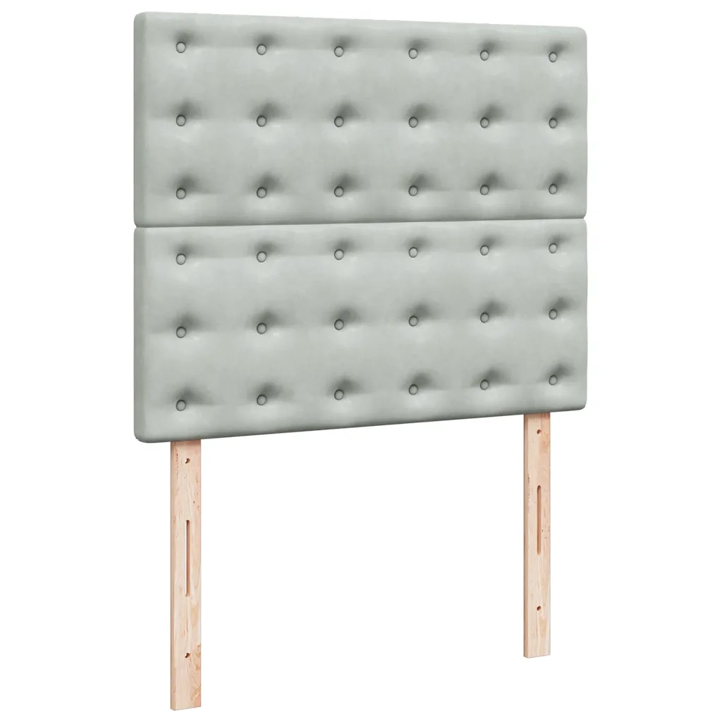 Giroletto a Molle con Materasso Grigio Chiaro 120x190cm Velluto