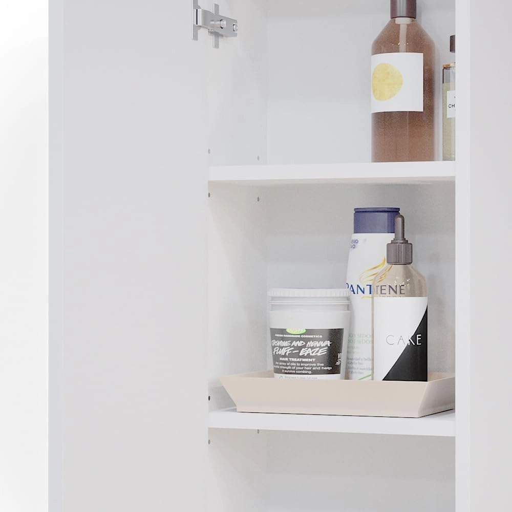 Mobile bagno Gloria, Bianco, 33 x 84 cm con 2 ripiani, con apertura per sifone e compatibile con la serie Gloria