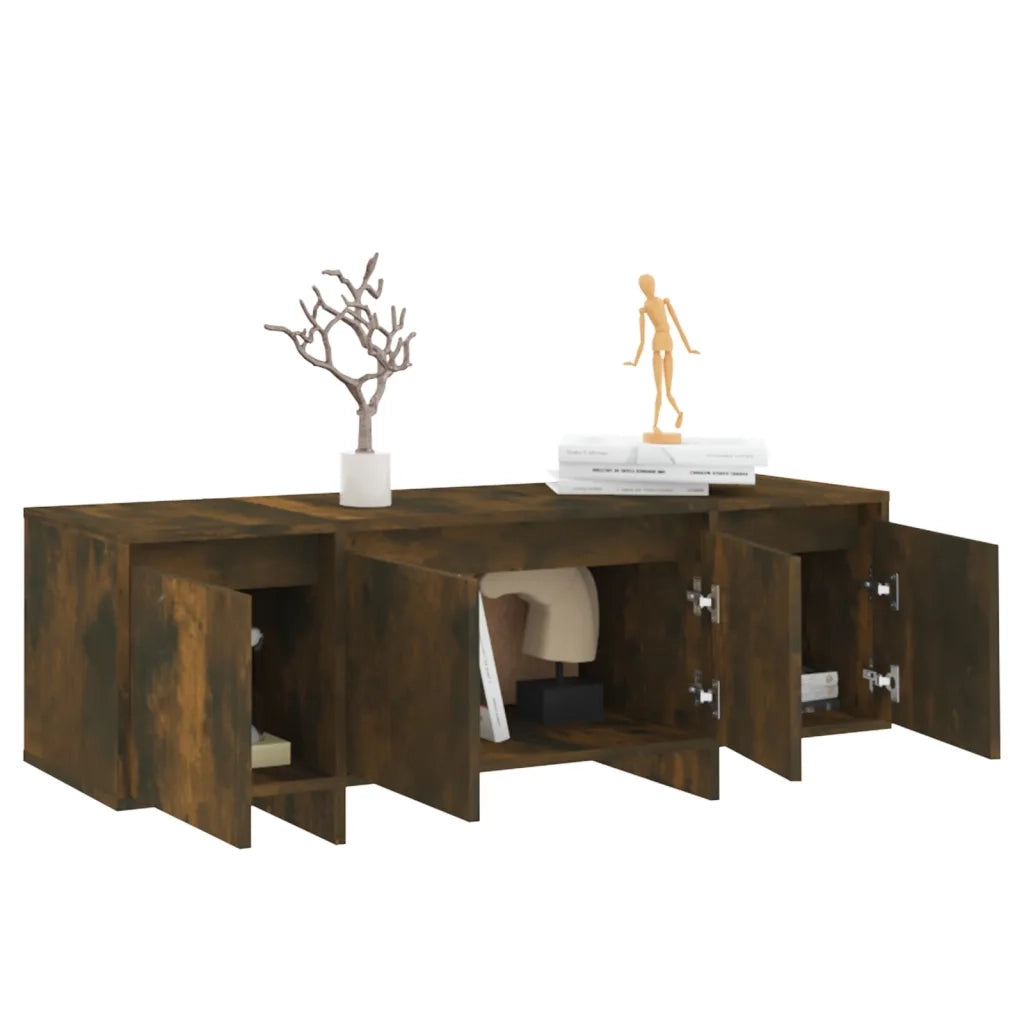 Mobile Porta TV-Mobile per TV-Credenza TV Rovere Fumo 120x30x40,5 cm in Truciolato