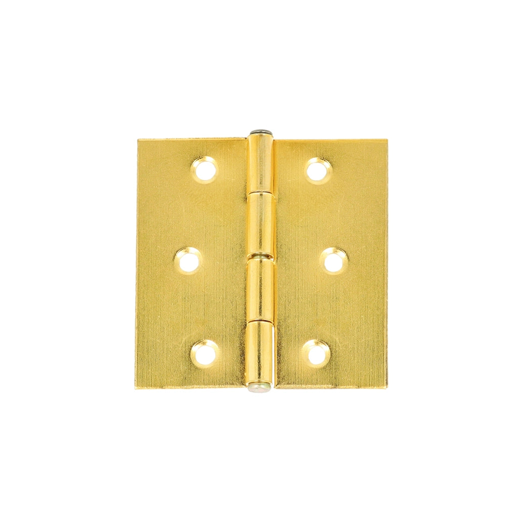 Cerniere quadre con spina fissa in ferro ottonato 50 x 50 mm. 2 pz.