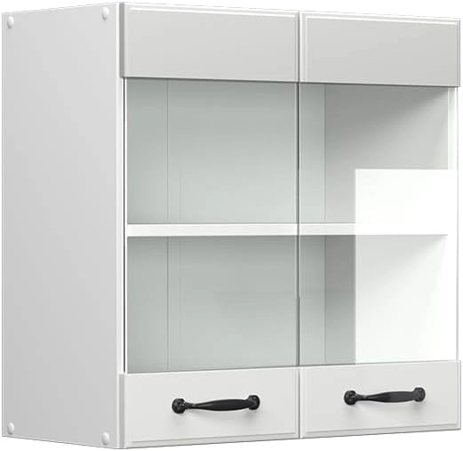 Frontale cucina R-Line, Bianco casa di campagna, 59.2 x 59 cm frontale del mobile per pensile con vetro