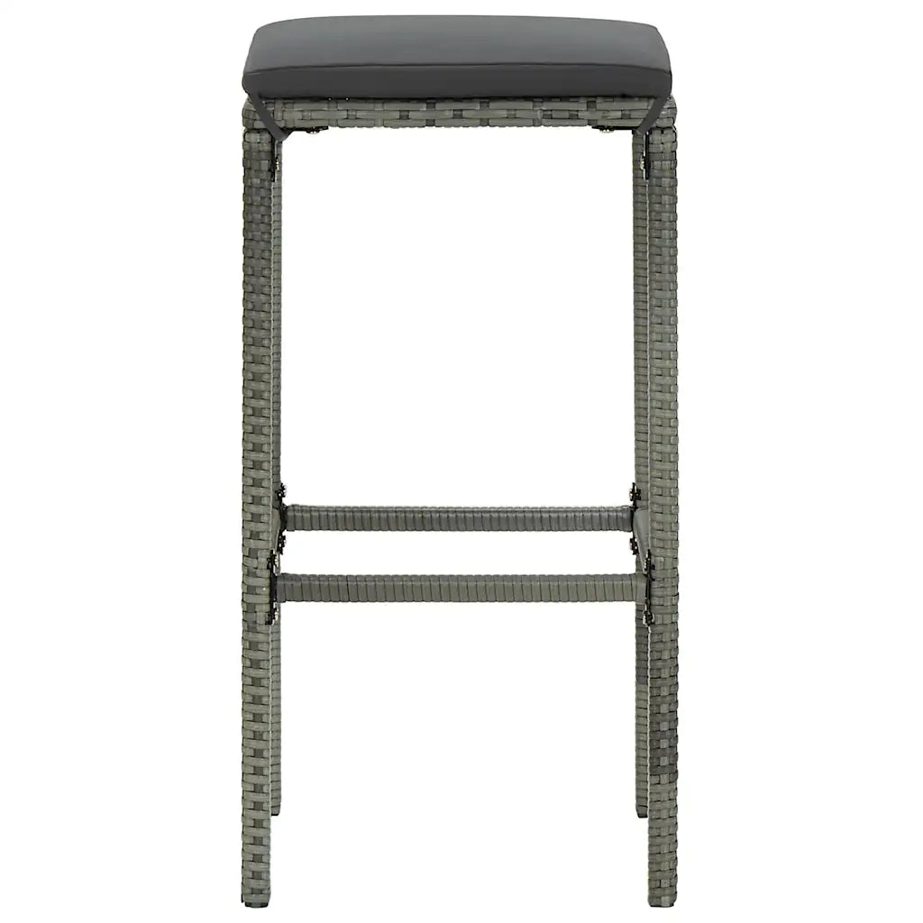 Sgabelli da Bar con Cuscini 4 pz Grigi in Polyrattan cod mxl 60223