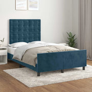 Giroletto senza Materasso Blu Scuro 120x200 cm in Velluto