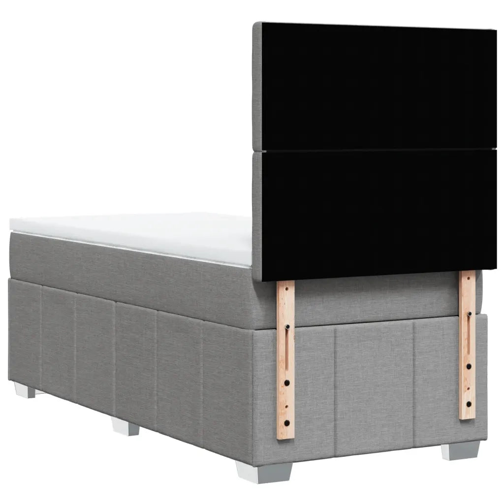 Giroletto a Molle con Materasso Grigio Chiaro 90x200 cm Tessuto 3293865