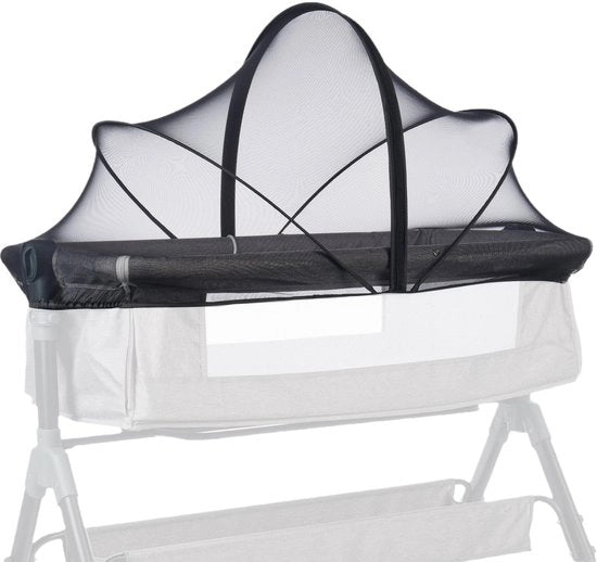 Ombrellone per Insetti - Retrattile - 55cmx100cm - Nero - Repellente Insetti - Leggero - Con Cerniera - Per lettino da bambino