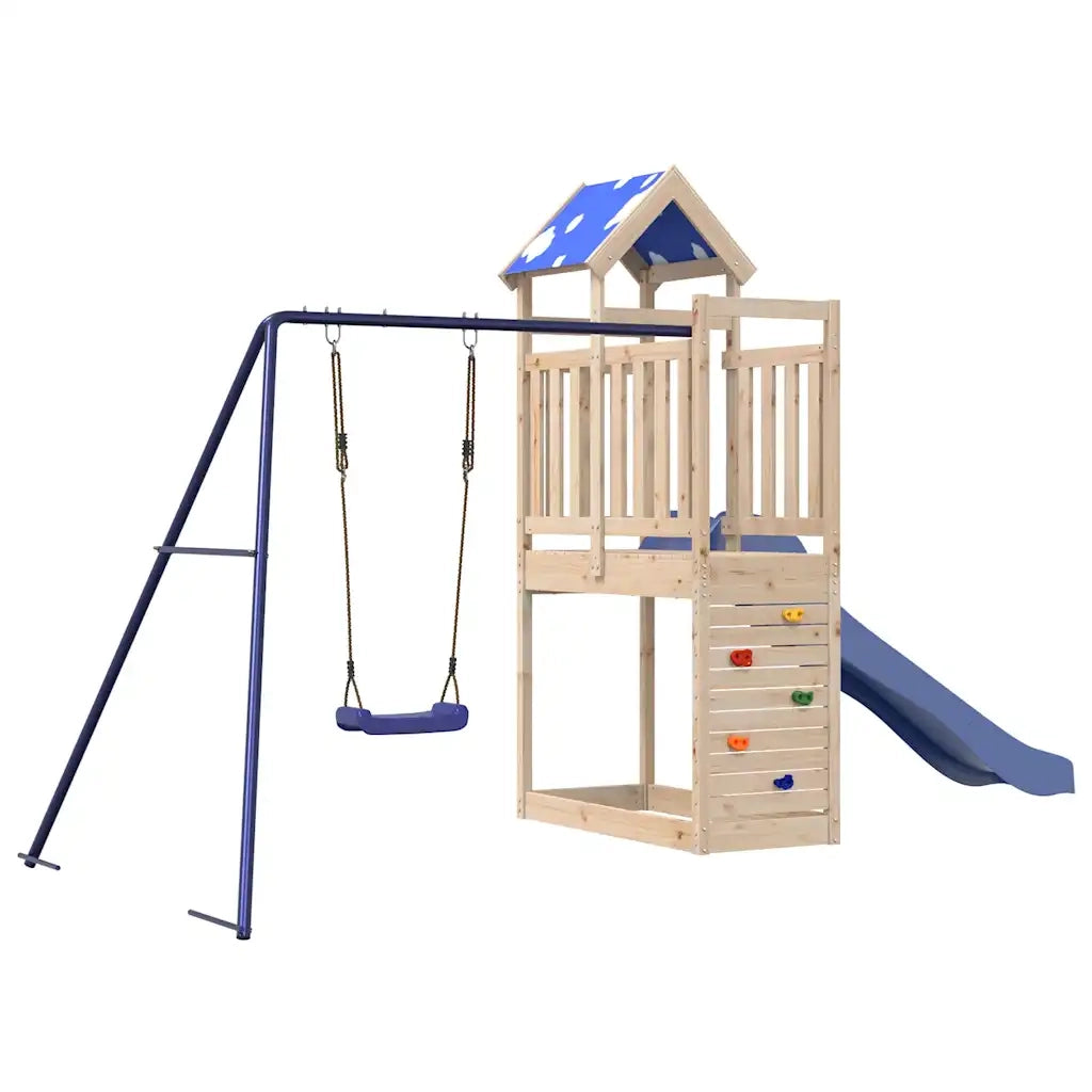Set da Gioco da Esterno in Legno Massello di Pino