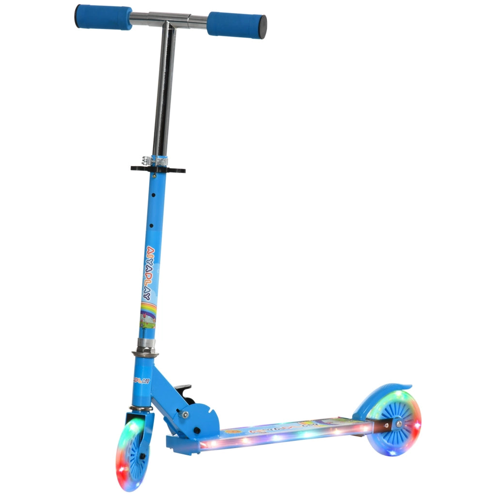 Pattinino per Bambini Pieghevole con Luci LED ¨C Zephmum ¨C Blu 67x32x65-78 cm