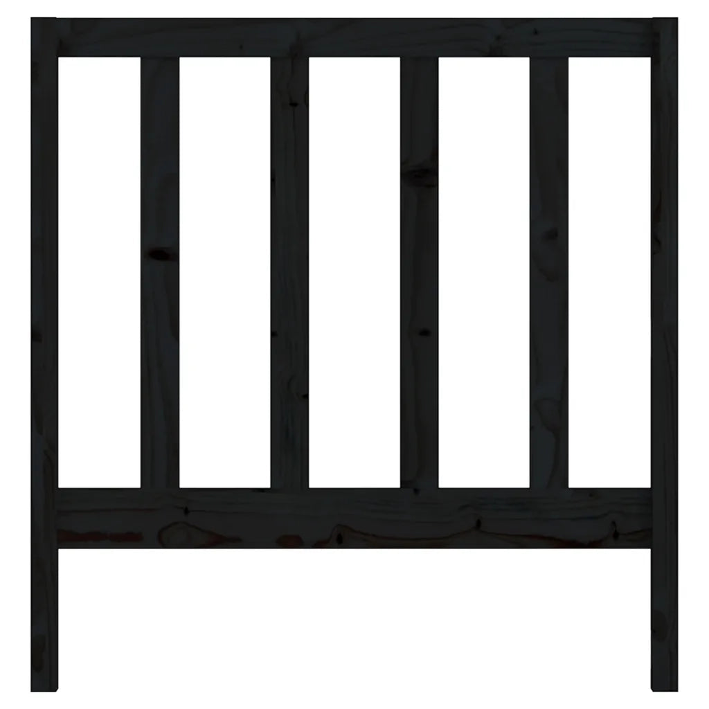 Testiera per Letto Nera 95x4x100 cm in Legno Massello di Pino