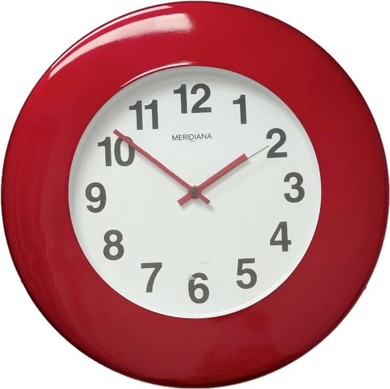 Orologio Da Parete Cassa in Ferro Metallizzato Rosso 35 cm