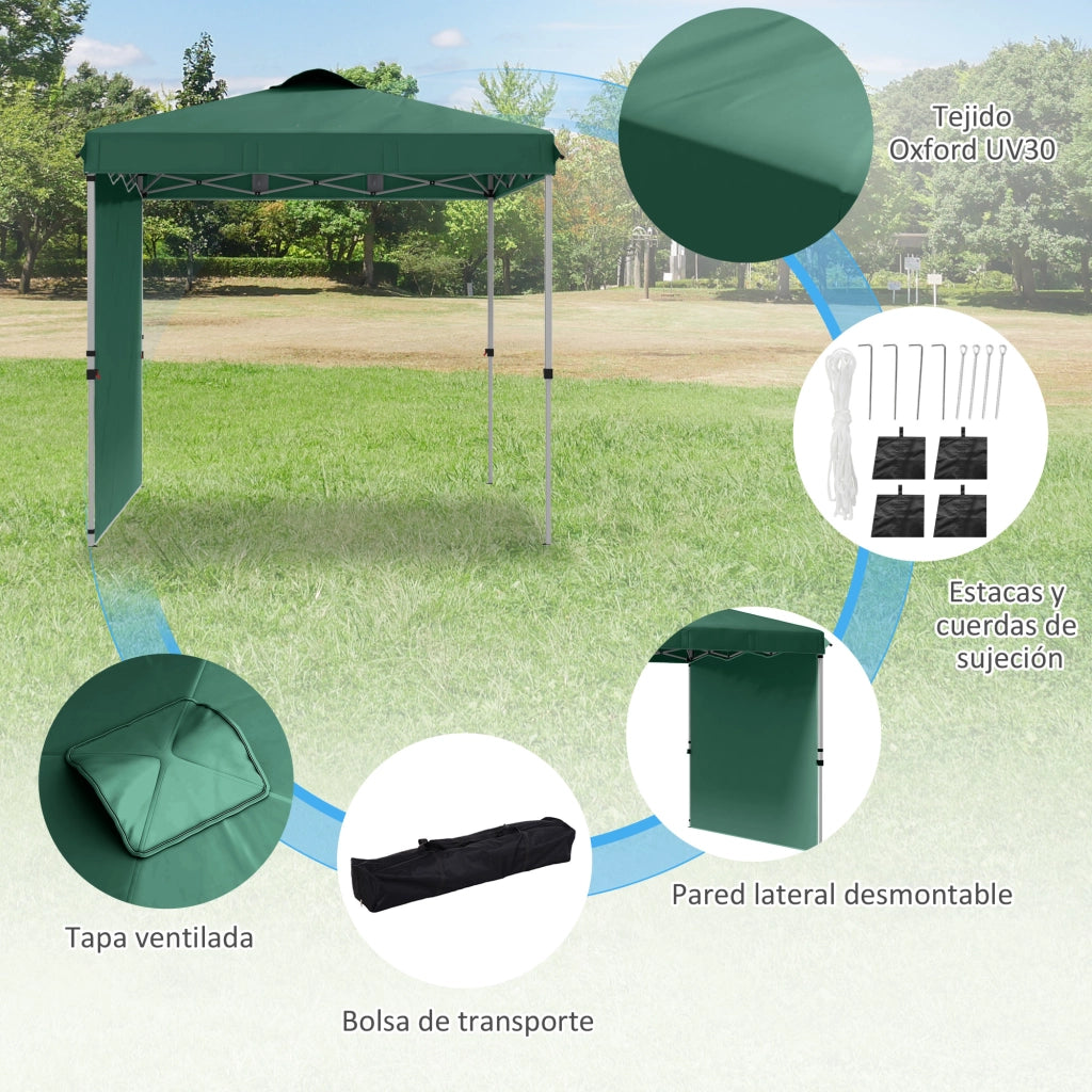 Tenda da giardino pieghevole ¨C zephmum ¨C verde 2.5x2.5m