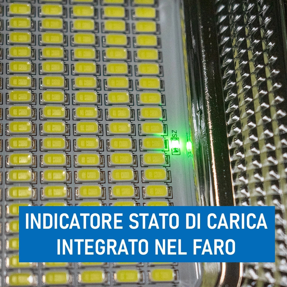 Trade Shop - Faretto Led Esterno Con Pannello Energia Solare 800 W Batteria 12 Ore Faro Ip67 -
