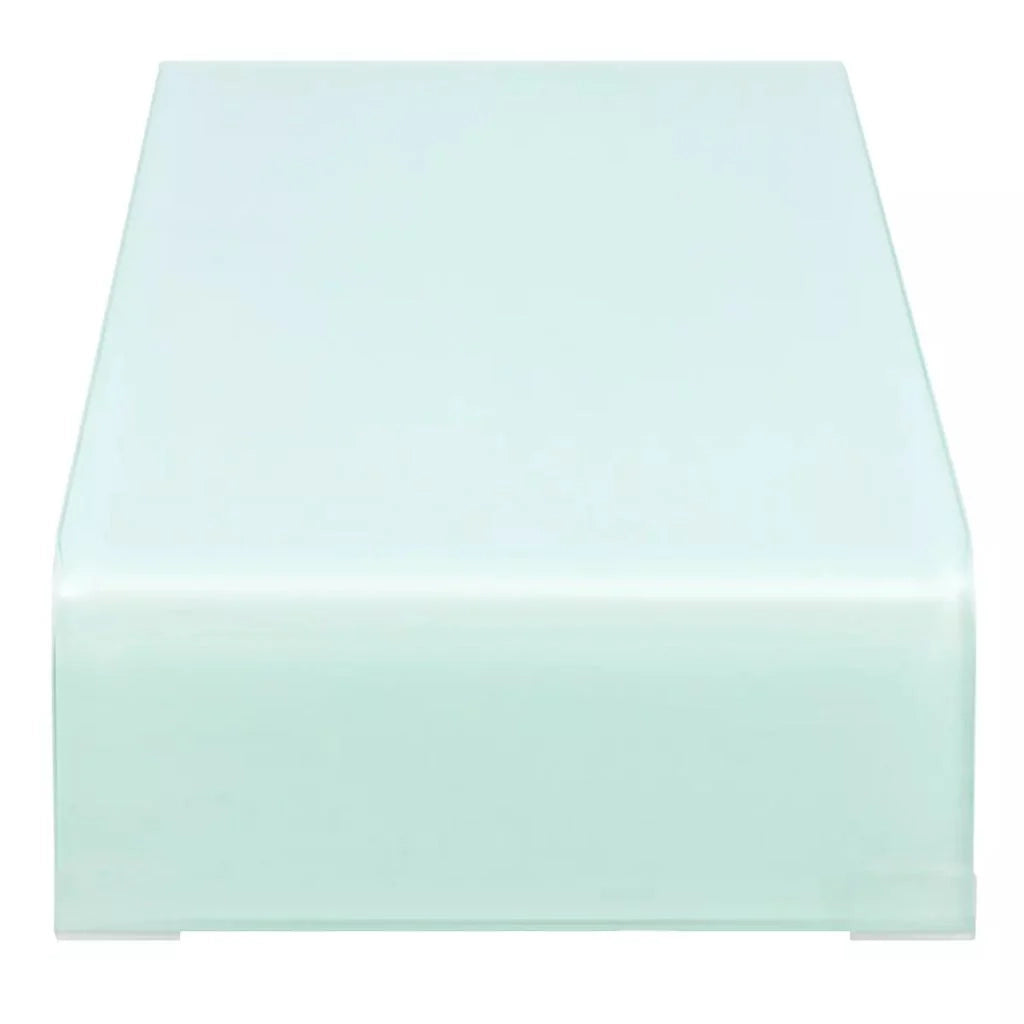 Pratico supporto TV/buffet/supporto per monitor di design per TV in vetro bianco da 70 cm 2502049