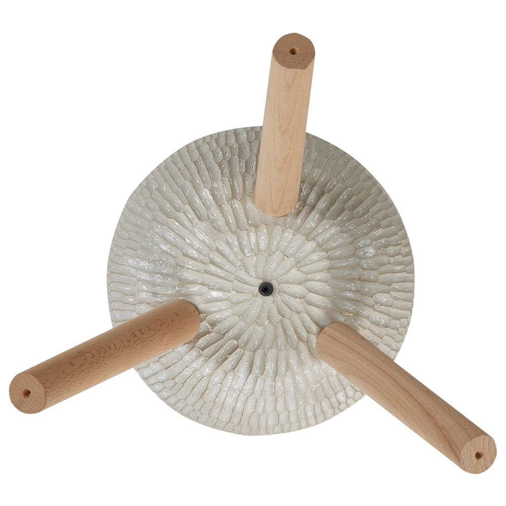 Supporto per piante Beige e grigio Magnesio Base rotonda in legno massiccio Vaso per piante alte