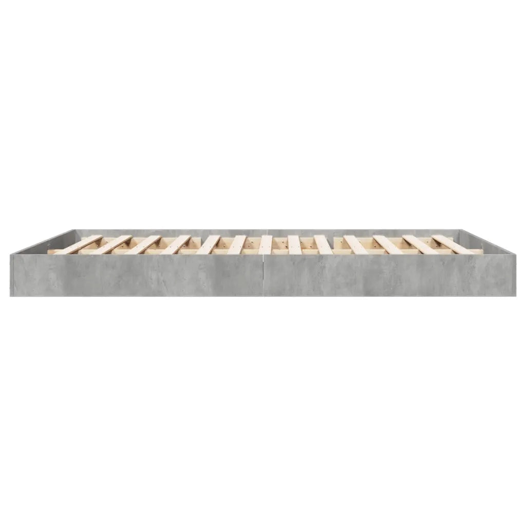 Letto matrimoniale | Letto per adulti | Giroletto Grigio Cemento 160x200 cm in Legno Multistrato