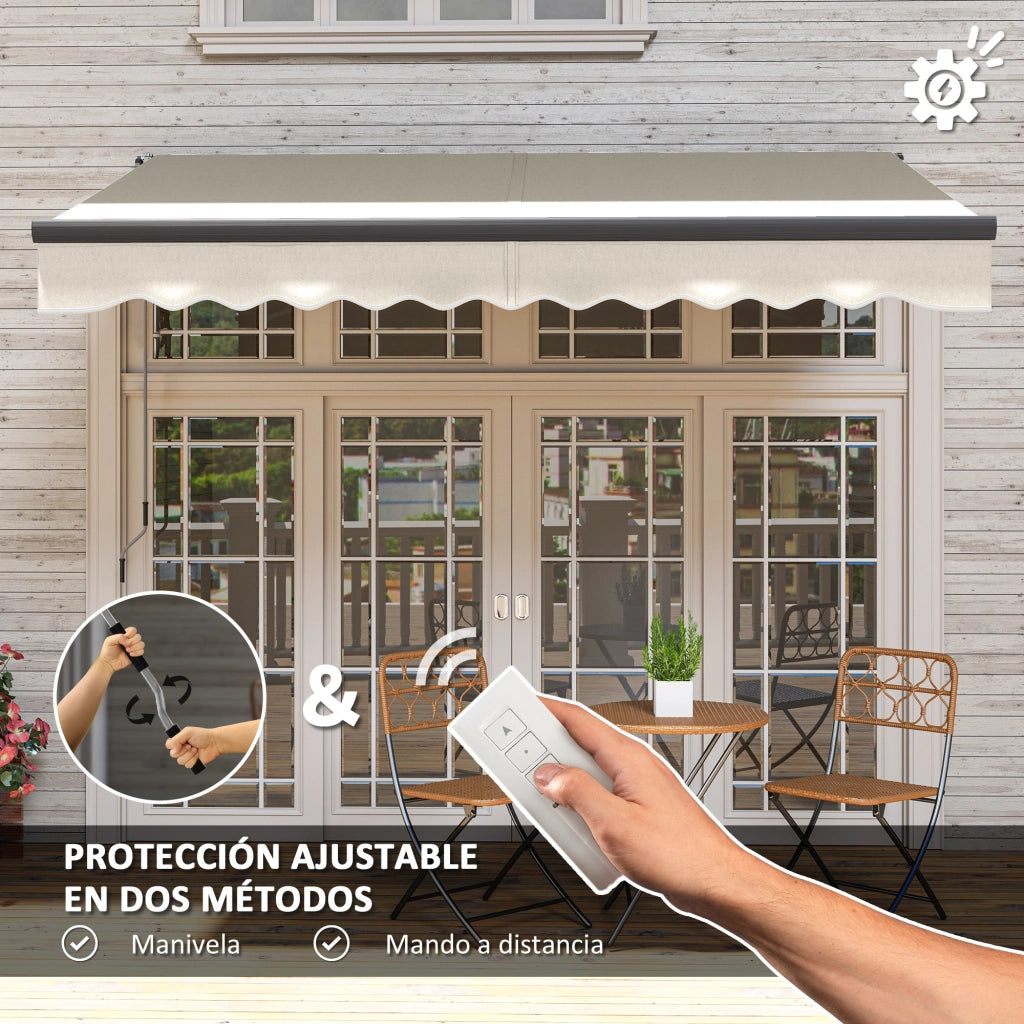 Toldo Retrattile Manuale per Giardino e Terrazza ¨C zephmum ¨C Crema 296x250 cm