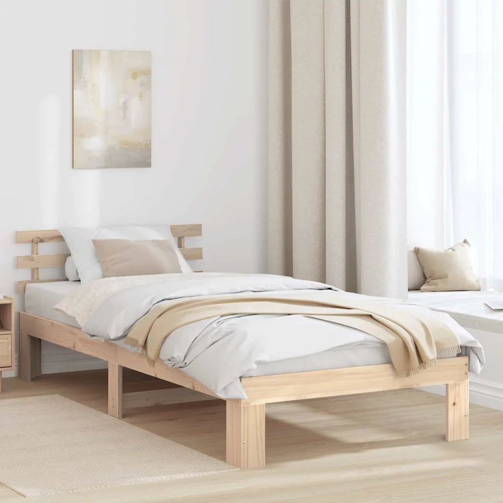 Struttura del letto Naturale 90 x 190 cm Pino massello 872632