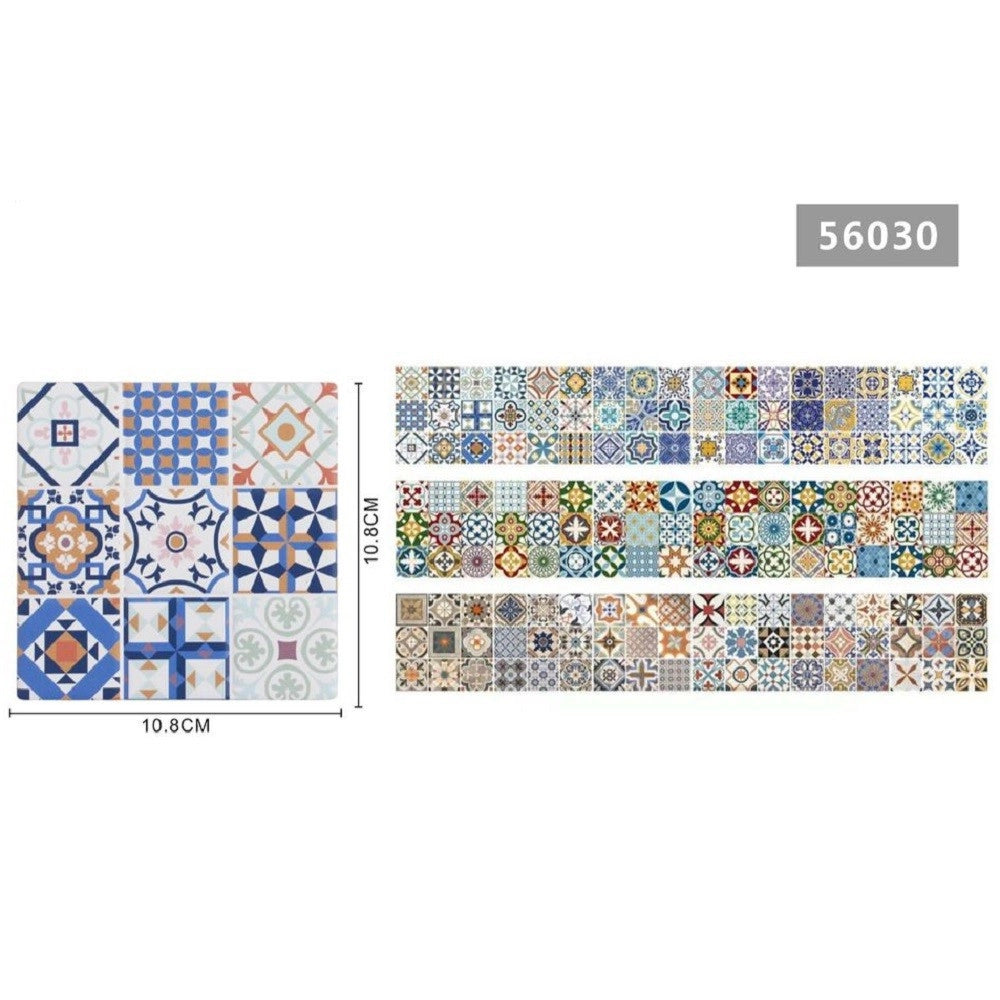 Trade Shop - Set 2pz Piastrella Decorativa Sottobicchiere Con Fantasie Ass. 10,8x10,8cm 56030 -