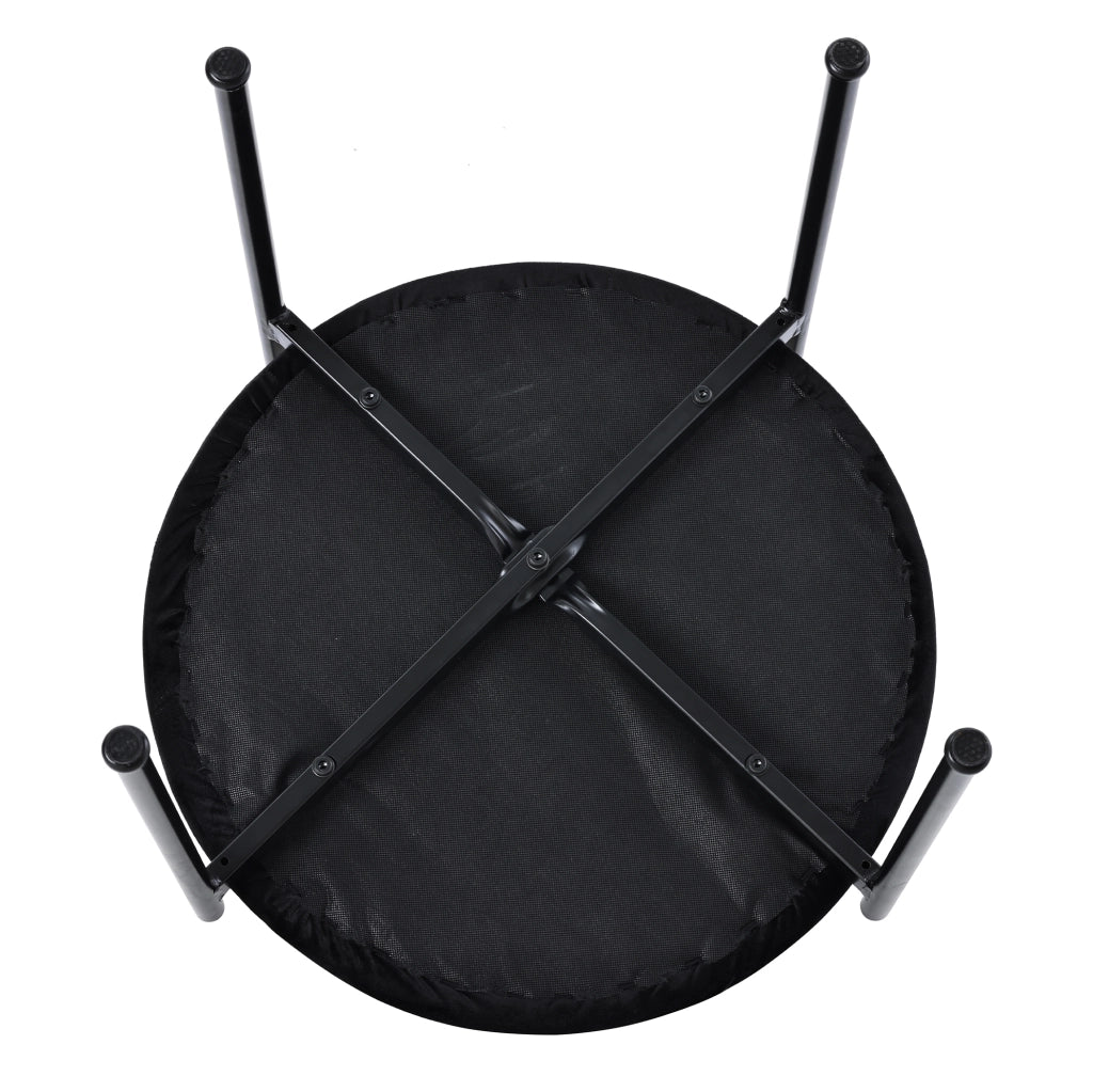 Set di 2 sedie da pranzo in velluto nero con schienale in rattan e gambe in metallo