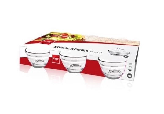 Set 6 Ciotoline ciotole coppette per Antipasti snack in vetro 9 cm
