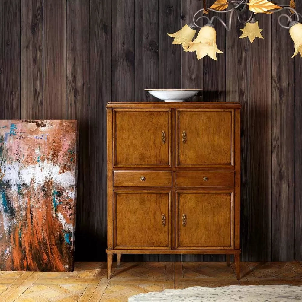 Madia credenza classica in legno 4 porte 2 cassetti finitura bassano l.100 p.43 h.130 - Mobili 2G