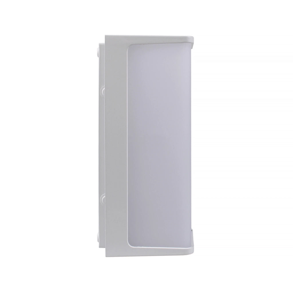 APPLIQUE DA ESTERNO A LED RETTANGOLARE LAMPADA DA PARETE MODERNA IN PVC BIANCO LUCE FREDDA 6500K - ILLUMINAZIONE EFFICIENTE