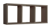 Mensola Rettangolare 3 Scomparti da Parete 70x30x15.5 cm in Fibra di Legno Tristano Noce Segato