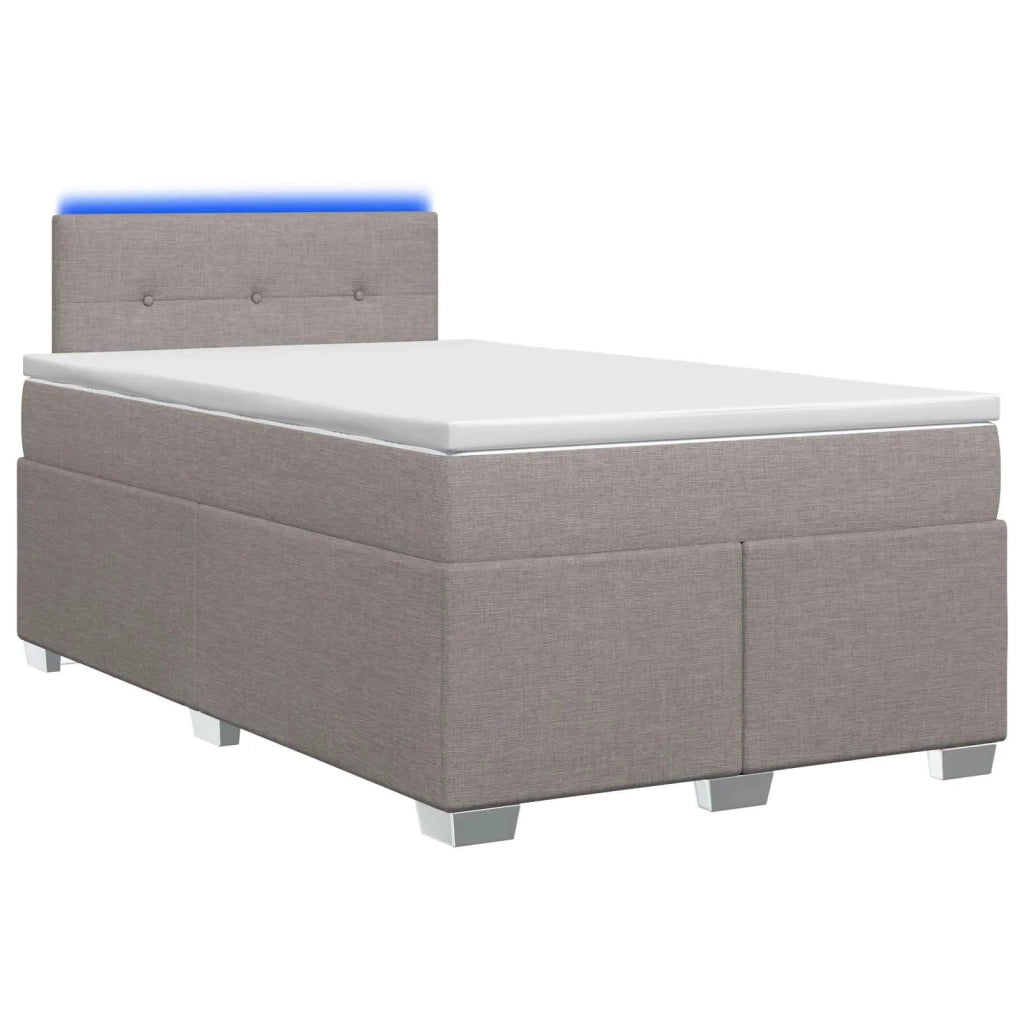 Letto con Box Spring, Materasso e LED Tortora 120 x 190 cm 3451900