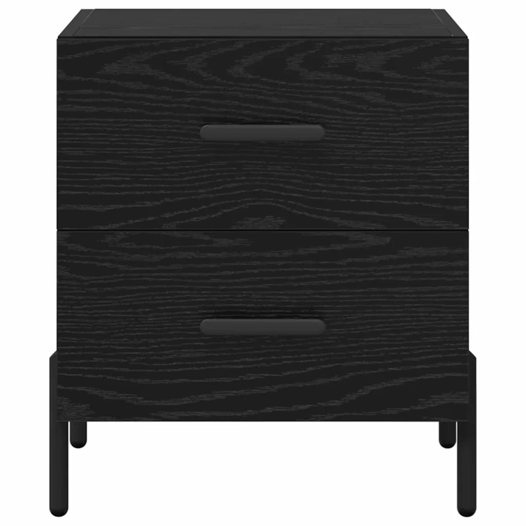 Comodino | Armadio da Notte | Mobiletto da notte con cassetto Rovere Nero 40 x 35 x 47,5 cm
