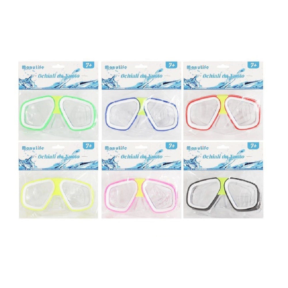 Trade Shop - Maschera Nuoto Piscina Mare Estate Sport Immersioni 16x10 Cm Vari Colori 605413 -