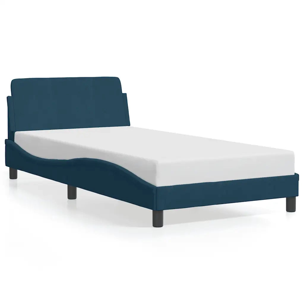 vidaXL Giroletto con Testiera Blu 100x200 cm in Velluto