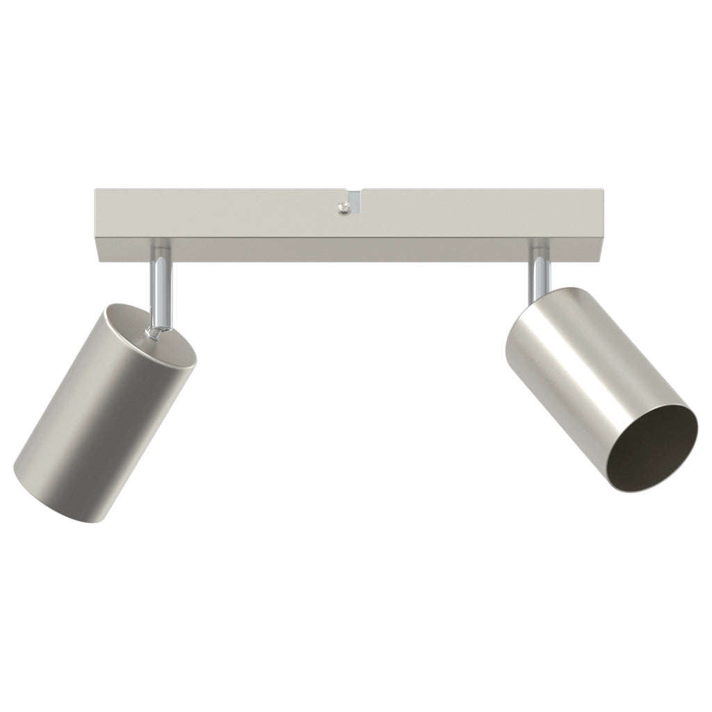 Faretto da soffitto 2 vie regolabili nichel spazzolato GU10