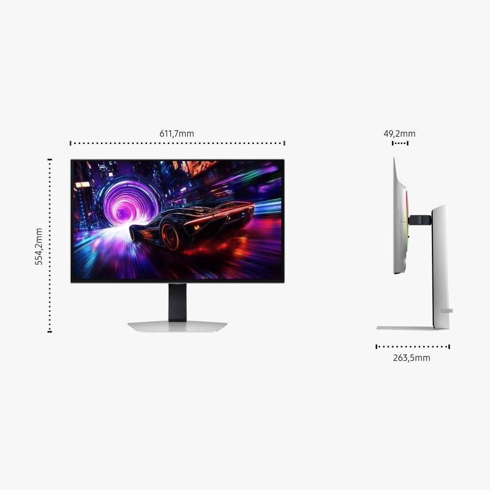 Samsung Monitor Gaming Odyssey OLED G8 (S27FG816SU), Flat, 27'', 3840x2160 (UHD 4K), 16:9, QD-OLED Glare Free, 240Hz, 0,03ms (GtG), FreeSync Premium Pro, Compatibilità G-Sync, Safeguard+, HDMI, DP